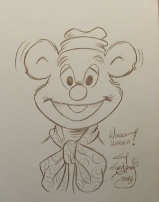 Official Guy Gilchrist Fozzie Bear Cartoon Art Jim Henson Muppets