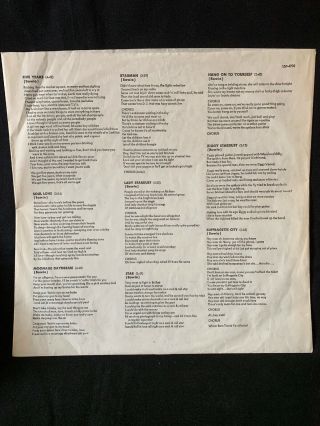 THE RISE & FALL OF ZIGGY STARDUST David Bowie 12 Inch Vinyl LP RCA Lyric Insert 5