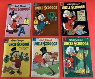 UNCLE SCROOGE WALT DISNEY ' S 6 - 37 (1954 - 1962) 13 ISSUES - BARKS 2