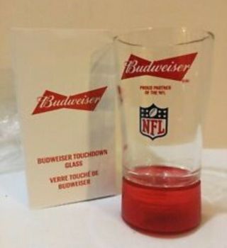 Nfl Touchdown Budweiser Beer Red Light Sync Glass