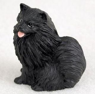 Pomeranian (black) Tiny Ones Dog Figurine Statue Resin Pet Lovers