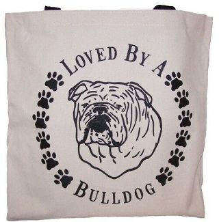 Loved By A English Bulldog Tote Bag Made In Usa