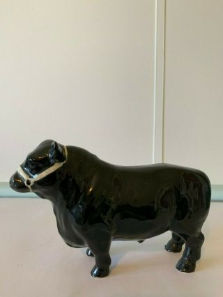 Lefton ' s Ceramic Black Angus Bull Gloss Large Figurine Japan Vintage 4