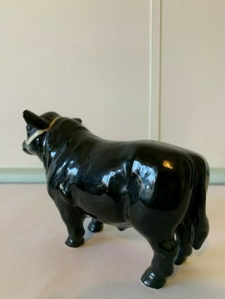 Lefton ' s Ceramic Black Angus Bull Gloss Large Figurine Japan Vintage 5