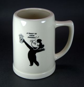Vintage 1950s Dow Ale / Kingsbeer 16oz Beer Mug Stein " A Toast To Your Success "