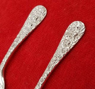 Rose by Stieff Repousse Sterling Silver 2 Piece Baby / Child Spoon & Fork Set 4