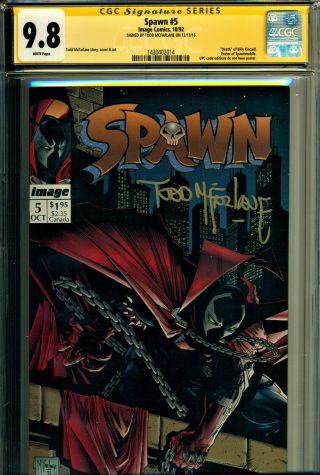 Spawn 5 Cgc Ss 9.  8 Ss Signed By Todd Mcfarlane Spawnmobile Poster