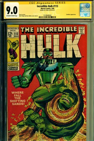 The Incredible Hulk 113 Cgc 9.  0 Ss Signed By Stan Lee - Sandman - Stan Lee Script