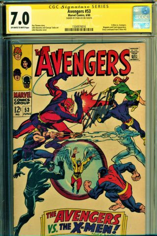 The Avengers 53 Cgc 7.  0 Ow/w Ss Signed By Stan Lee The X - Men Vs The Avengers
