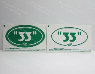 Rolling Rock Latrobe Brewing Co Two 33 Oval Stickers 1 Green And 1 White