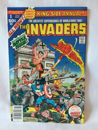 Marvel Comics 1977,  The Invaders King - Size Annual 1,  Vf,  Alex Schomburg Cover