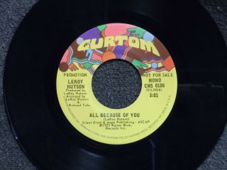 Northern Soul Leroy Hutson All Because Of You Curtom 100 Dj M -