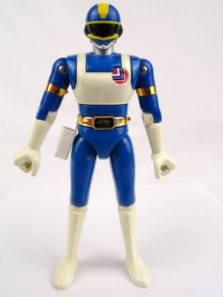 Vtg Chogokin Sentai Changeman Blue Diecast Metal Action Figure (power Rangers)