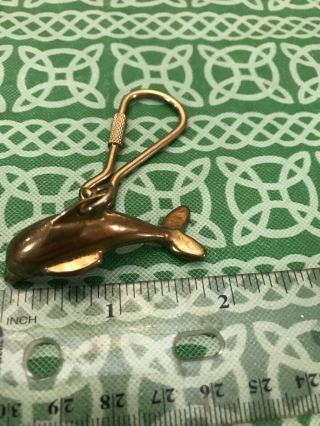 Vintage Solid Brass Dolphin Keychain