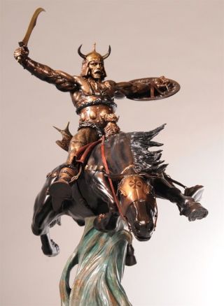 Clayburn Cs Moore Conan The Conqueror Faux Bronze Frazetta 1/7 Scale Statue