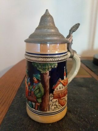 Small German Beer Stein With Lid