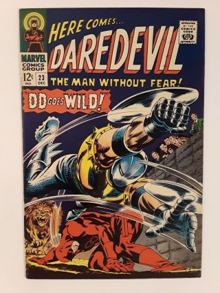 Daredevil 23 (f/vf 7.  0) 1966 The Owl,  Gladiator,  Masked Marauder Appearance