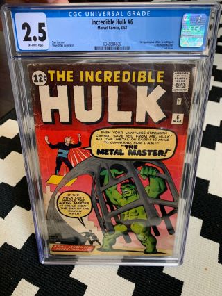 The Incredible Hulk 6 Cgc 2.  5
