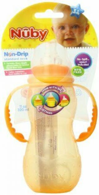 Baby Feeding - Nuby - 11oz 3 Stage Milk Formila Bottle (1 Cup Only) Vary Color
