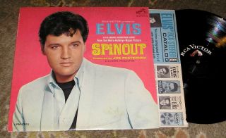 1966 Rock Lp - Elvis Presley " Spinout " Rca Records Mono W/ Photo