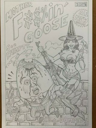 Bettie Page 2 Comic Art 11x17 Unpublished Cover
