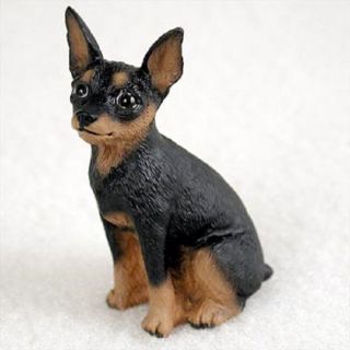 Miniature Pinscher Tan & Black Tiny Dog Figurine