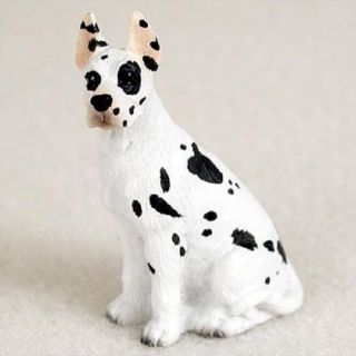 Great Dane Harlequin With Cropped Ears Tiny Dog Figurine