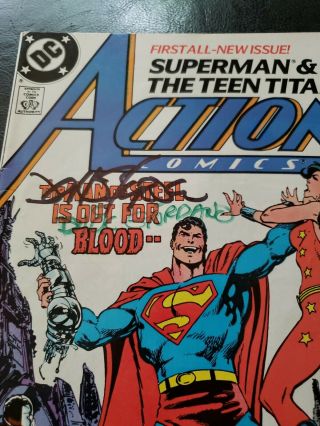 Action Comics 584 - signed by Byrne & Giordano 2