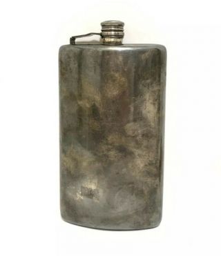 Antique Early 1900s Meriden B Company Oversized 8.  5 " Tall Silver Flask 5.  5oz