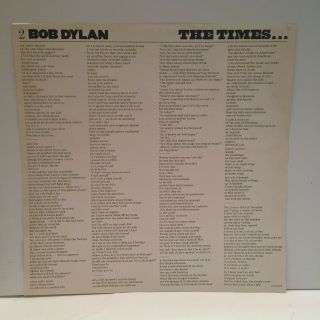 Bob Dylan Times The They Are A - Changin ' LP Album 1964 Columbia 2 Eye CS 8905 VG, 5