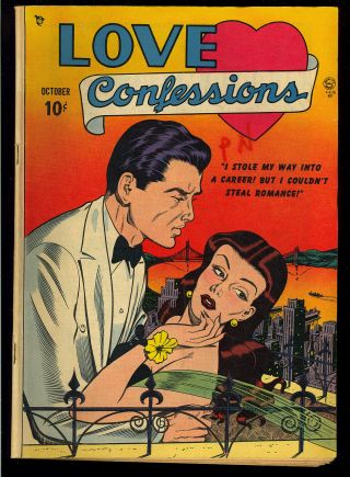 Love Confessions 1 First Issue Pre - Code Golden Age Quality 1949 Vg -