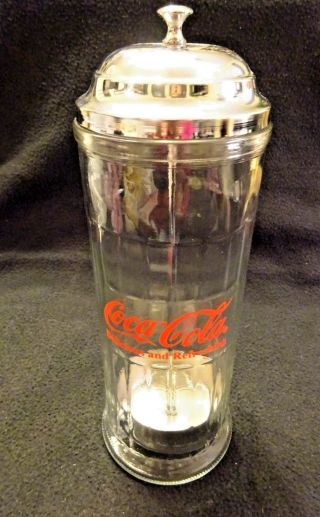 1992 Coca Cola Glass Straw Dispenser
