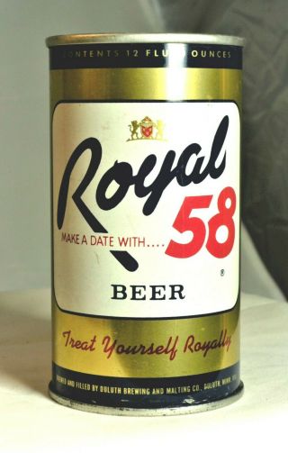1960s Royal 58 Beer Can - Duluth Minnesota - Duluth Brewing And Malting Co