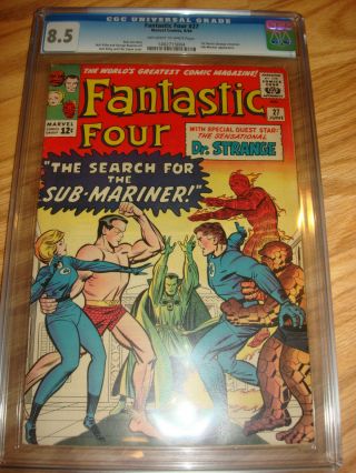 Fantastic Four 27 CGC 8.  5,  1964.  1st Doctor Strange Crossover O/W - White Pages 12