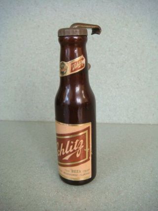 Vintage Schlitz beer mini - bottle with bottle opener cap 2