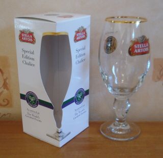 Stella Artois Lager Beer Wimbledon Special Edition Chalice Boxed Glass Pub Bar