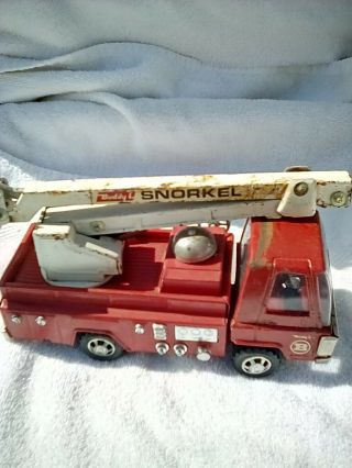 Buddy L " Snorkel " Red Ladder Fire Truck Pressed Steel Vintage