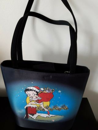 Betty Boop Santa Christmas Purse King Handbag Magnetic Closure Bringing Presents
