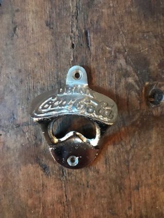 Cast Iron Bottle Opener/wall Mounted/heavy/vintage/rustic/chromed/ Coca Cola
