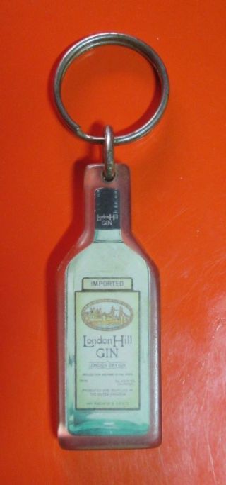 Vintage Keychain London Hill Gin Plastic Keyring