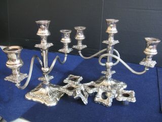 Pair Antique Silver Plate Candelabra By Barbour Silver Co (1892 - 1899)