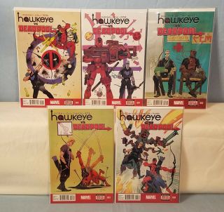 Hawkeye Vs Deadpool 0,  1,  2,  3,  4 Complete Set Marvel Nm 1st Spider - Gwen/thor