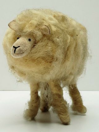 Sheep Wool Folk Art Shelf Sitter Collectible
