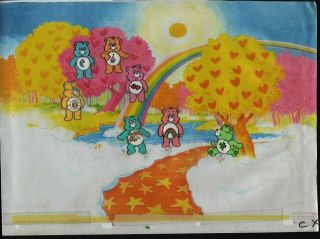 The Care Bears Production Animation Cel & Background