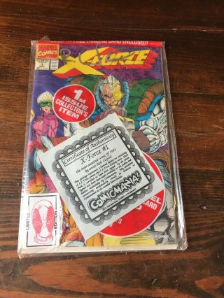 Rare Vtg 1991 X Force 1 Rob Liefeld Signed Certificate Nm Marvel Comic Book Htf