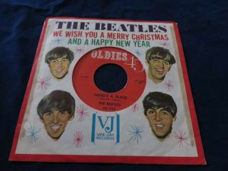 The Beatles We Wish You A Merry Christmas Rare Vee Jay Sleeve There 