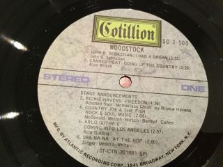 WOODSTOCK 3 LP set Cotillion SD 3 - 500 3