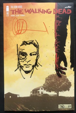 Walking Dead 193 W/carl Grimes Re - Mark & Signed By Charlie Adlard 1st Print