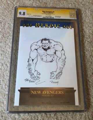 Mike Ploog Drawing Of The Hulk Avengers 1 Cgc 9.  8 Sketch Cover