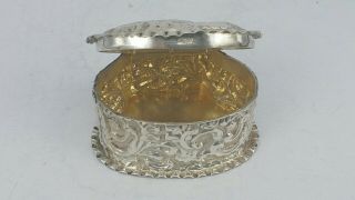 Silver Trinket Box Gold Lined